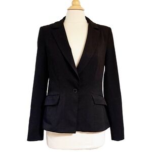 SOLD. White House Black Market Womens Black Long Sleeve Single Breasted Blaze 8